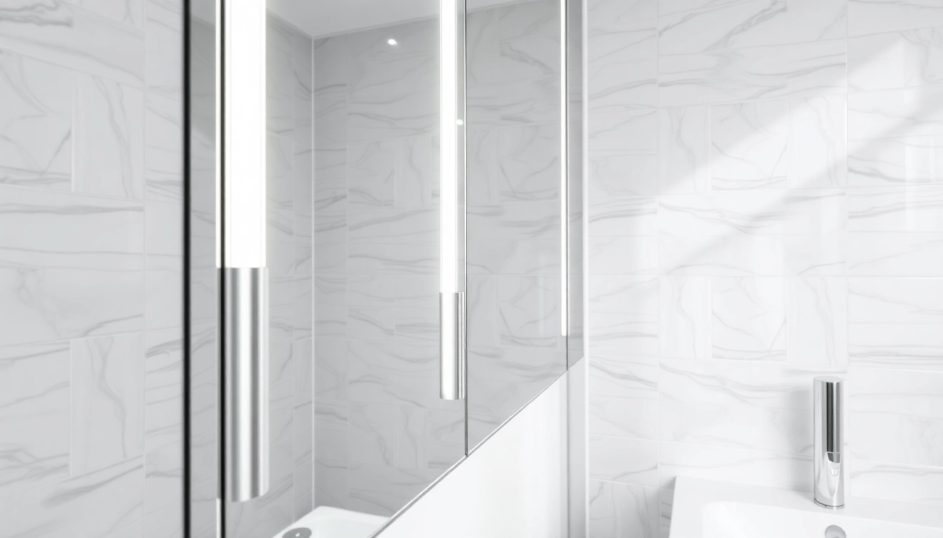 Modernes Design des sonni Spiegelschrank mit integrierter Beleuchtung und elegantem Finish.