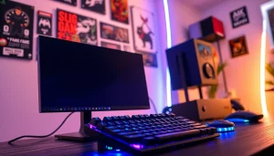 Engaging gaming setup at https://uu88.how/ with dynamic RGB lighting and modern accessories.