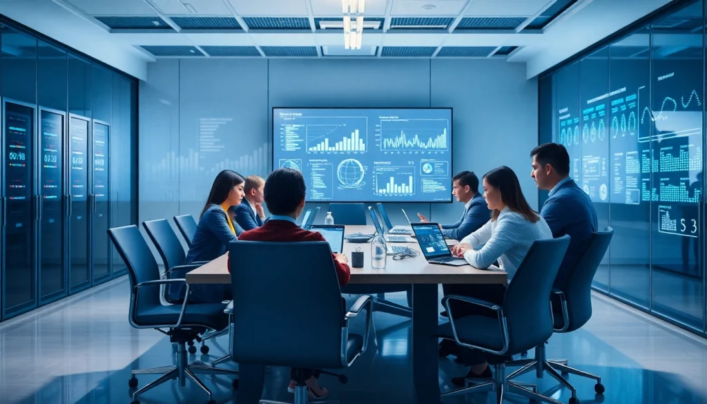 IT Infrastructure Management Tampa collaboration in a modern office with diverse IT professionals.