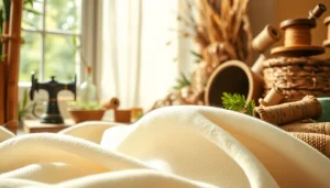 Ontdek ongebleekt katoen textuur in een creatieve sfeer met natuurlijke materialen.