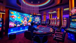 Engaging in bắn cá đổi thưởng gameplay with vibrant visuals and high-tech gaming features.