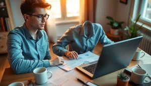 신용카드 현금화 관련 자료를 분석하는 사무실 모습