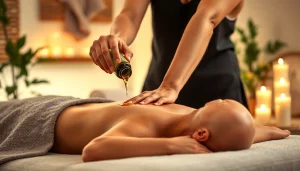 스웨디시 마사지 중인 전문의와 편안한 고객의 모습.