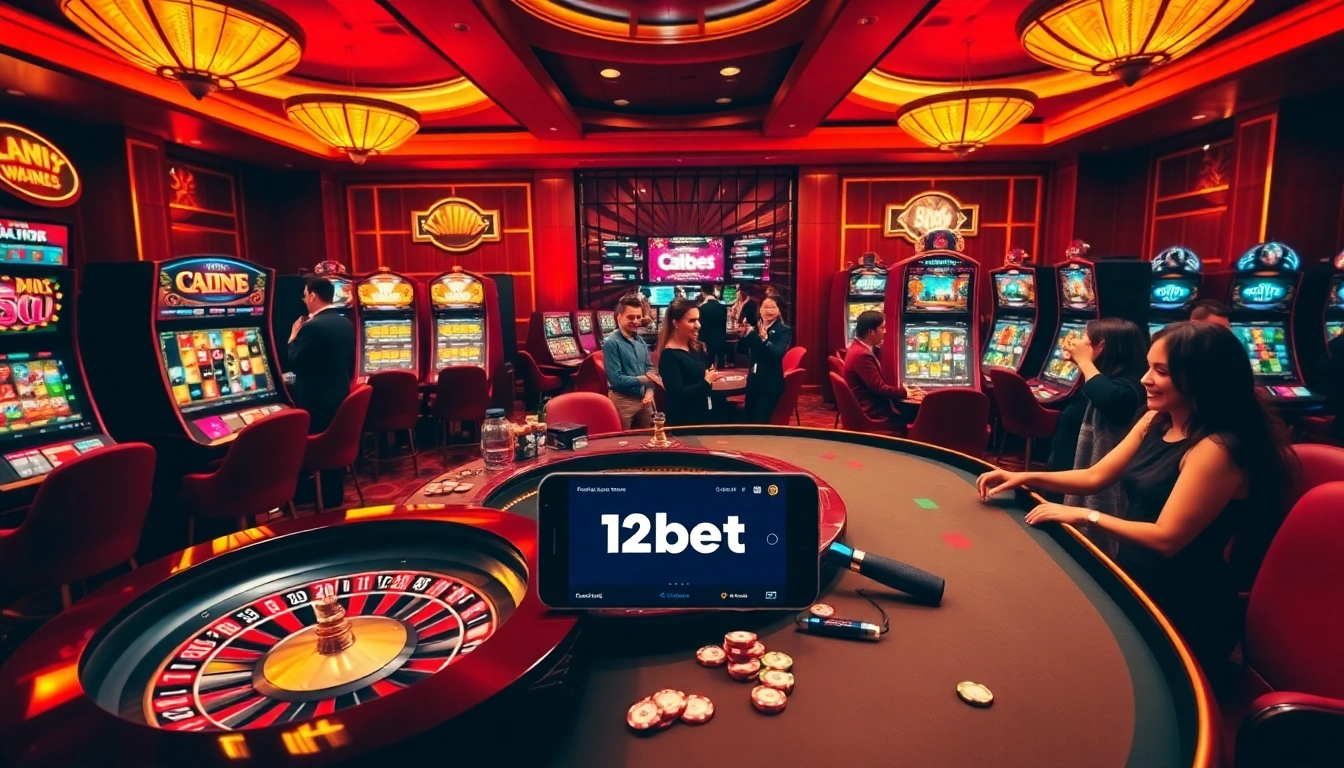 Players celebrating winnings at a vibrant 12bet online casino with dynamic gaming options.