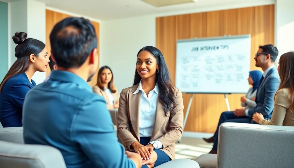 Engaged candidates in a mock interview setting showcasing interview preparation near me