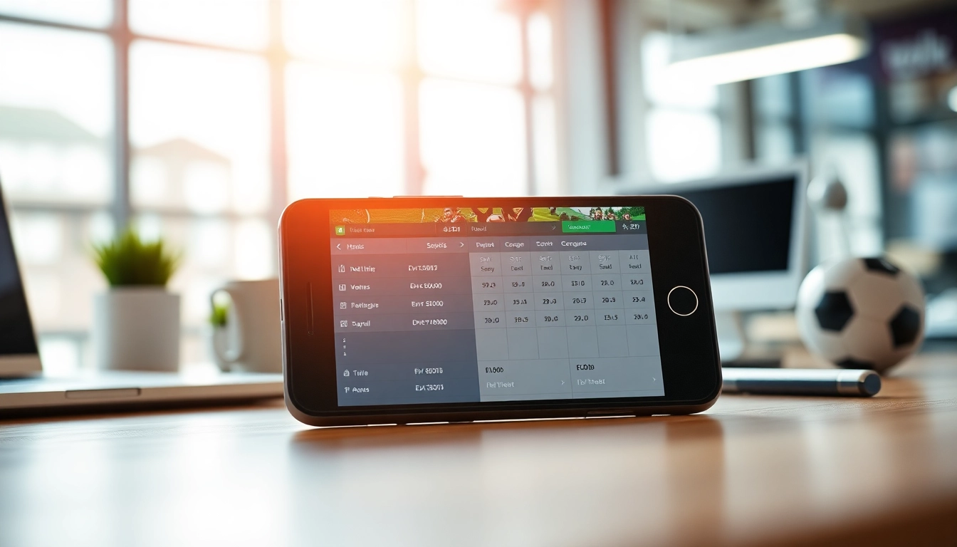 Showcase of sports betting apps California features on a smartphone with vibrant graphics.