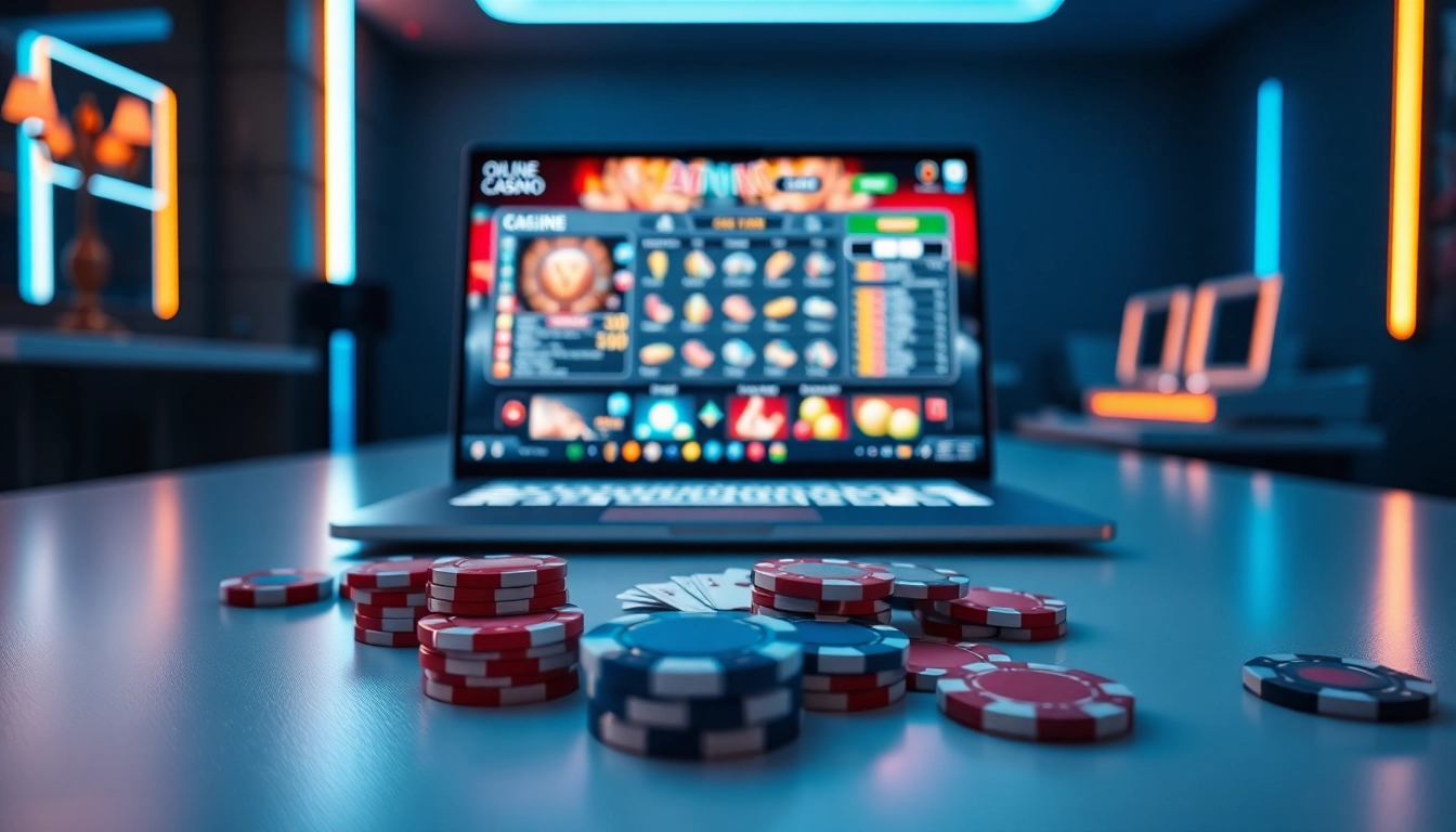 Experience excitement at the best online casino Canada with a vibrant gaming setup and poker accessories.