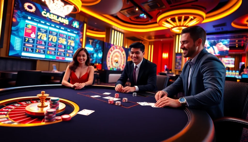 Engaging gamblers at nhà cái rr88 enjoy a thrilling experience at a luxurious casino table.