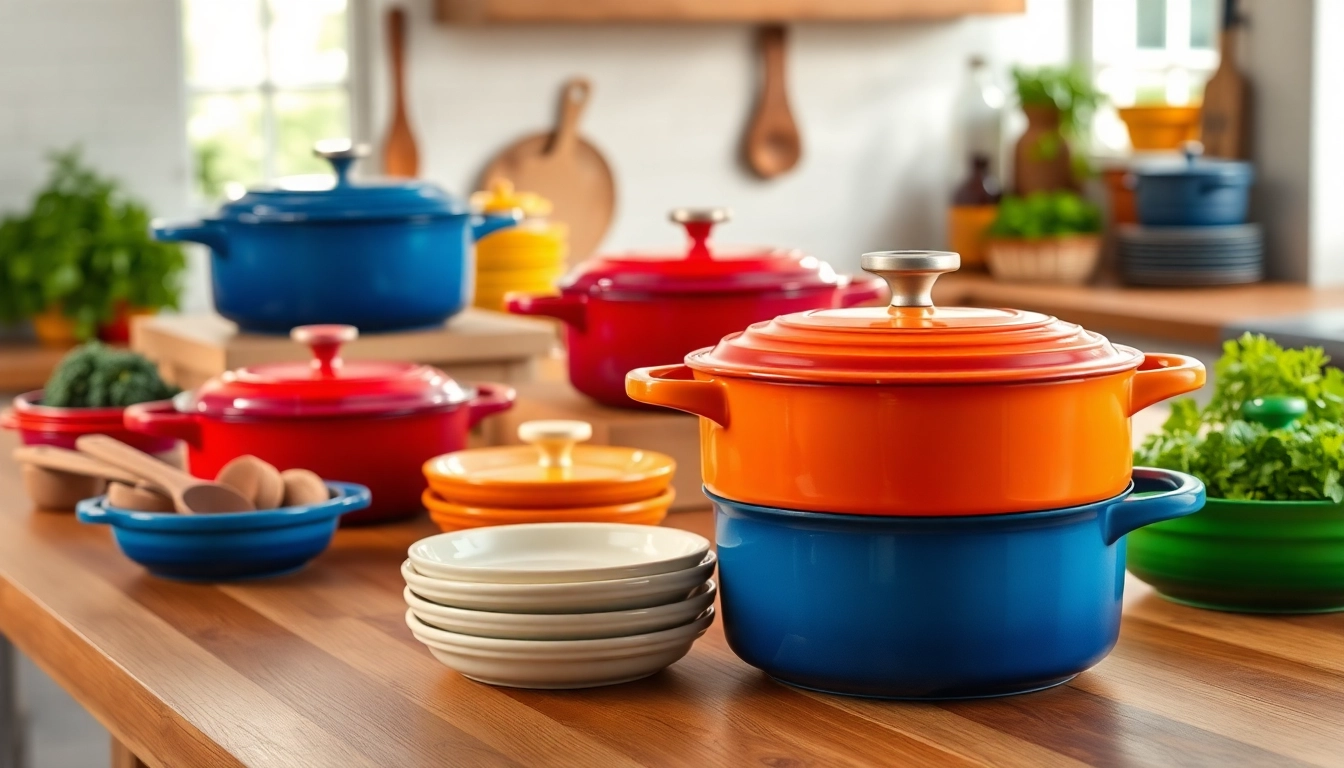Showcasing Le Creuset NZ cookware in a vibrant kitchen setting, enticing culinary enthusiasts.