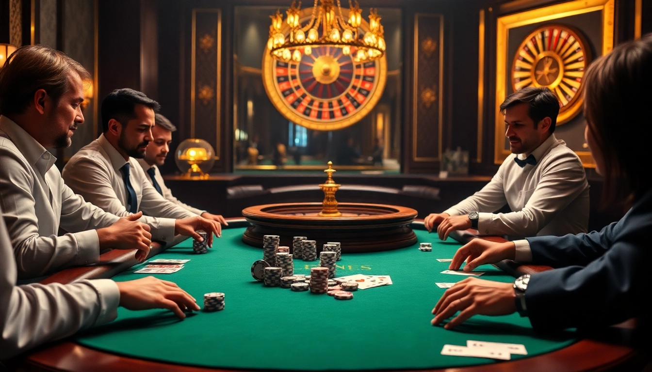 Engaging poker action scene illustrating strategy and excitement, capturing the essence of Nếu như vậy bám vào đây.