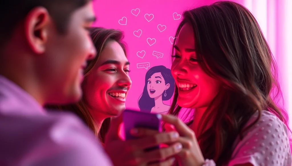Engaging in ai sexting with a character AI on a smartphone, showcasing intimate and playful interactions.