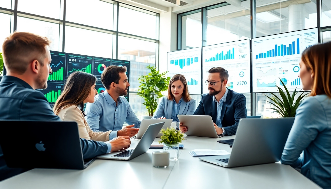 Analyzing competitive intelligence data in a bright, modern business workspace.