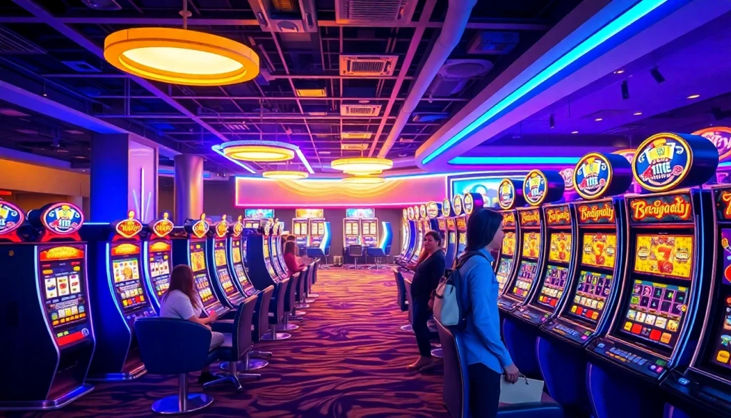 Menampilkan pengalaman bermain di istana777 bet dengan mesin slot cerah dan pemain yang bahagia.