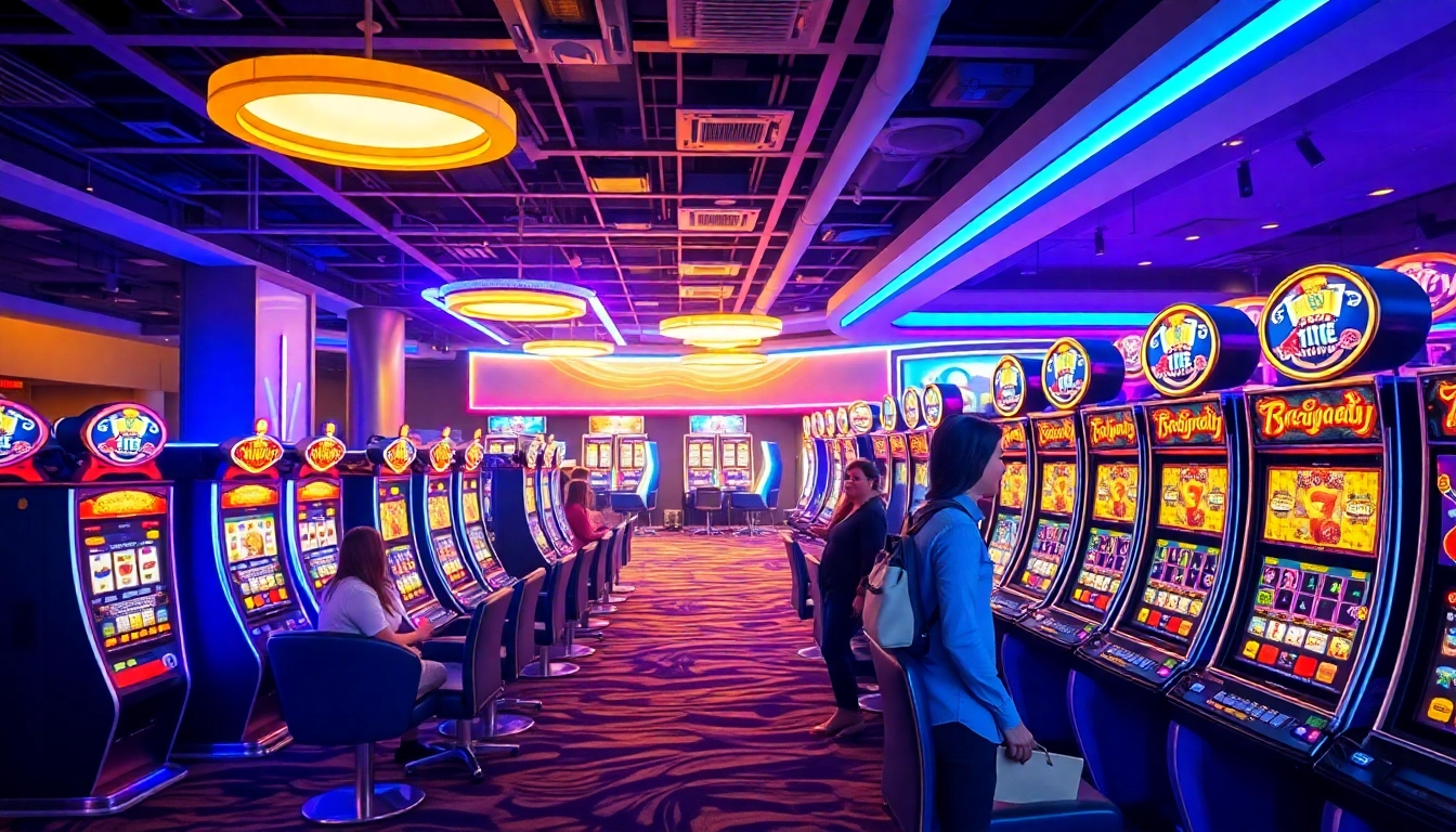 Menampilkan pengalaman bermain di istana777 bet dengan mesin slot cerah dan pemain yang bahagia.