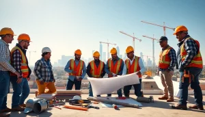 Collaborative efforts at the Southern California contractors association construction site demonstrate teamwork and diverse professionals.