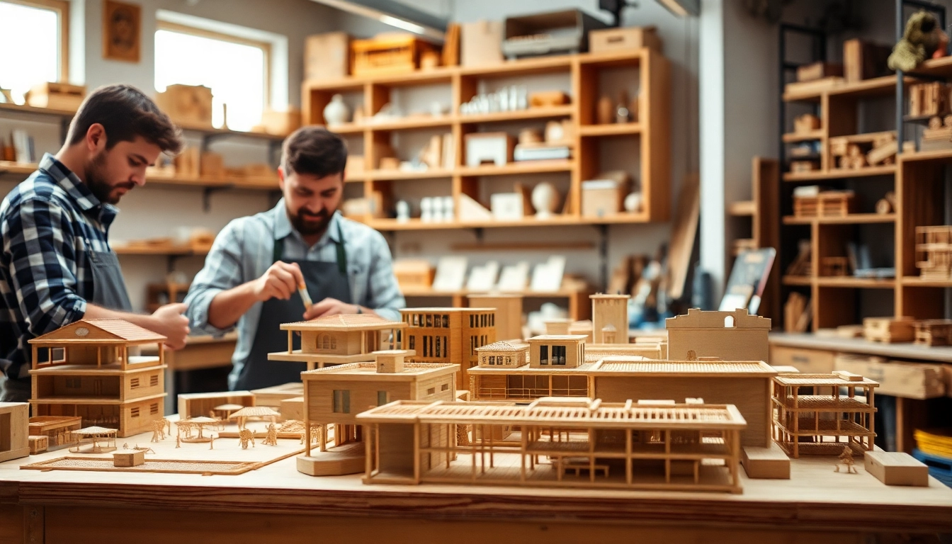 Architekturmodellbau Wiesbaden: Ein originelles, handgefertigtes Architekturmodell im Werkstattumfeld präsentieren.