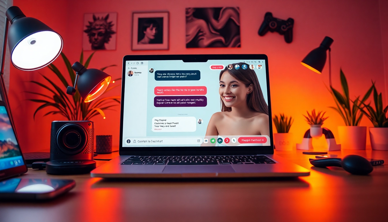 Engaging visual of NSFW AI chat interface in a modern workspace.