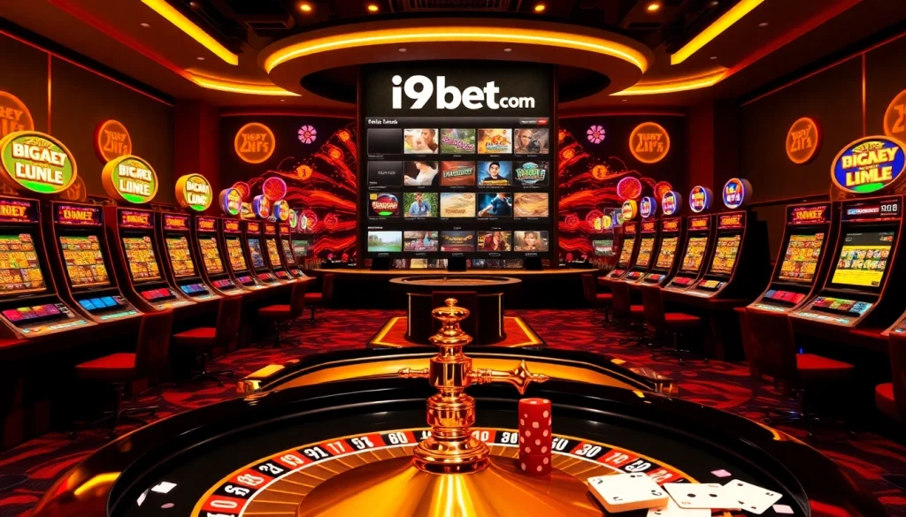 Players enjoying table games and slots at i9bet.com, showcasing a vibrant online casino experience.