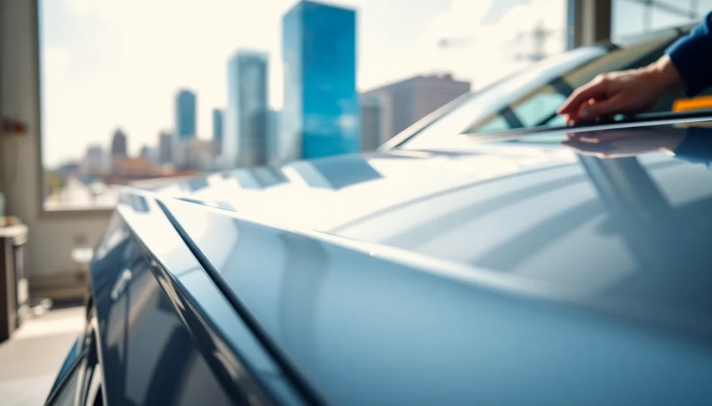 Applying ceramic coating Chattanooga to enhance vehicle shine and protection.