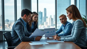 Business professionals conducting a Bid-No-Bid Analysis in a collaborative meeting.