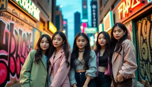 Portrait of blackpink members showcasing their vibrant styles and personalities.