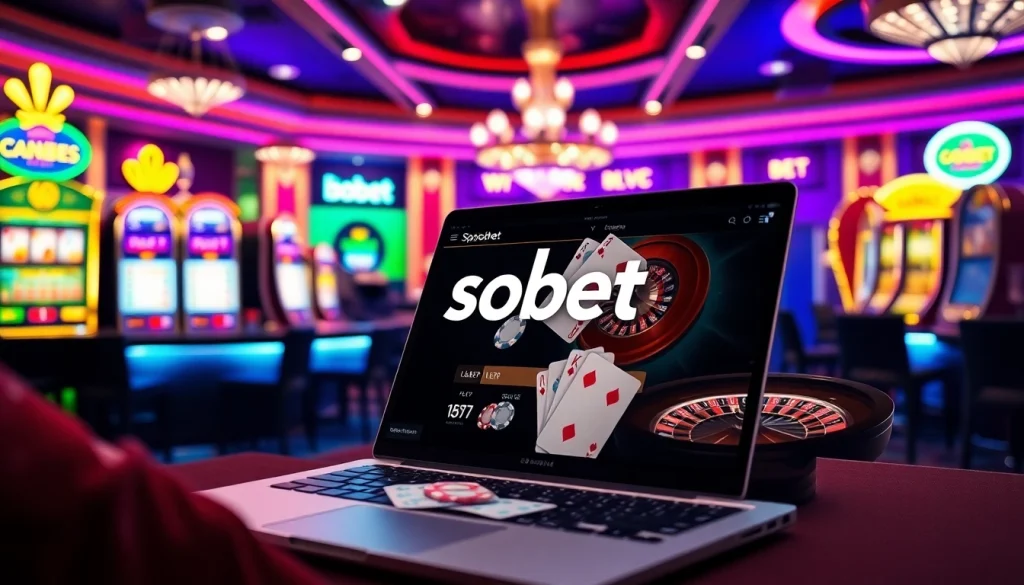 Capture the thrill of sbobet online betting with vibrant casino elements and user engagement.