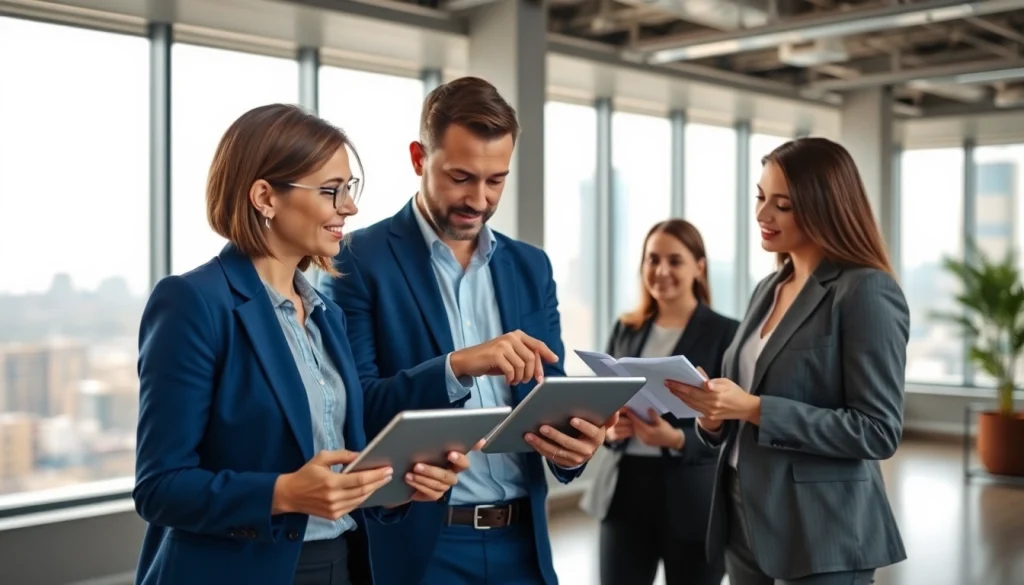 Examine growth strategy trends with collaborative business professionals discussing insights.