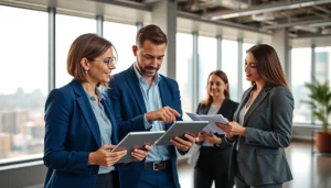 Examine growth strategy trends with collaborative business professionals discussing insights.