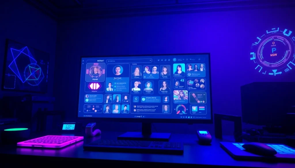 Explore the best NSFW AI interface in a futuristic digital workspace.