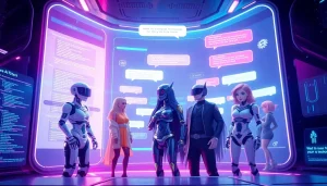 Explore character ai nsfw chatbots in a vibrant digital environment with engaging AI characters.