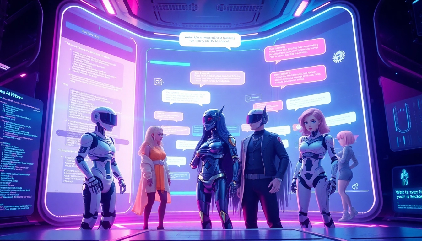Explore character ai nsfw chatbots in a vibrant digital environment with engaging AI characters.