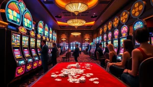 Rasakan sensasi bermain slot depo 5rb di kasino mewah dengan mesin slot berwarna-warni.