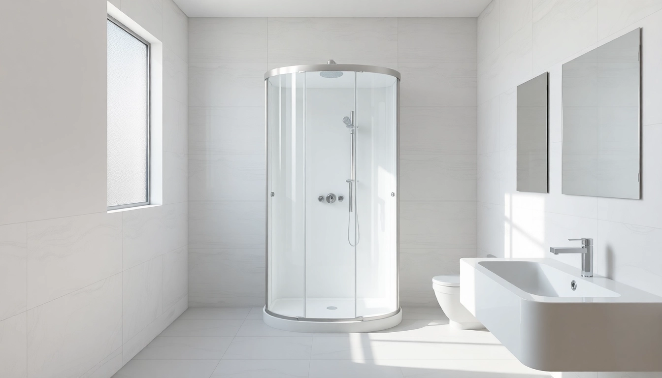 Präsentation einer eleganten duschkabine 100x100 in einem modernen Badezimmer-Setting.