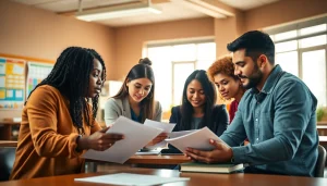 Students participating in a Texas college bridge program, collaborating and learning together.