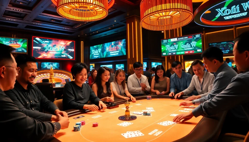 Players engage in intense poker action while enjoying Xôi Xoài TV esports highlights.