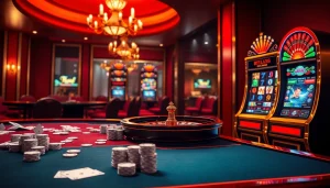 Experience the thrill of online gambling with tải go88 showcased on a vibrant casino table full of cards and chips.