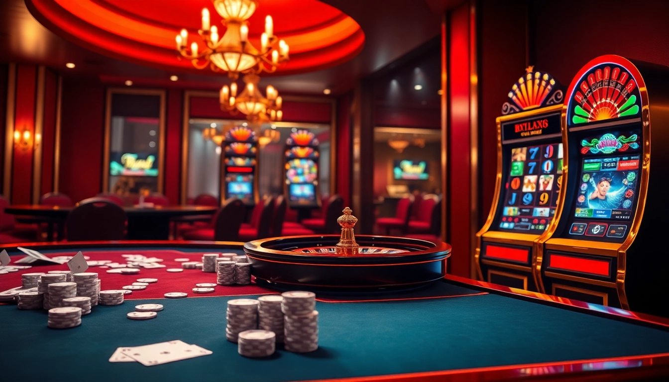 Experience the thrill of online gambling with tải go88 showcased on a vibrant casino table full of cards and chips.