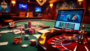 Experience thrilling online betting with 7upbet featuring casino tables and poker chips.