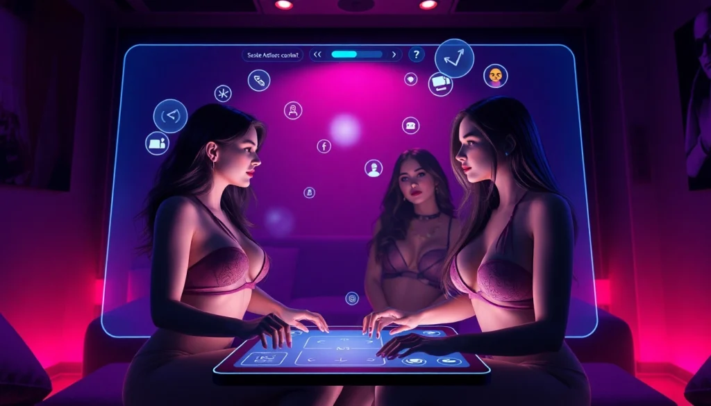 Engaging scene of a user interacting with a realistic NSFW AI chatbot in a cozy, futuristic setting.