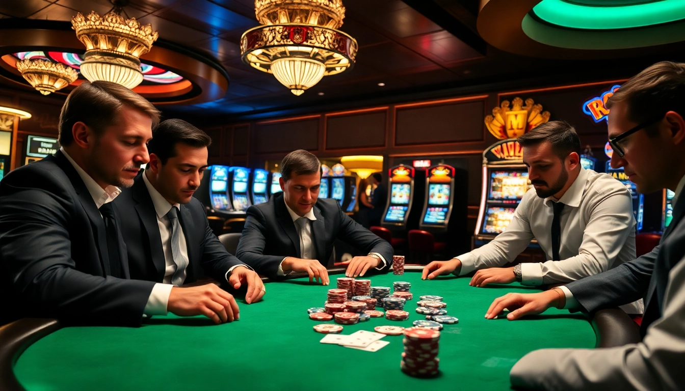 Engage in high-stakes poker at https://rr88.navy/, with dramatic lighting and vibrant casino visuals.