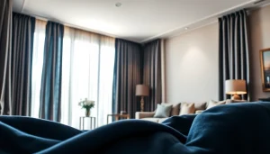 Verduisterende gordijnen die elegant licht uit de kamer houden en sfeer creëren.