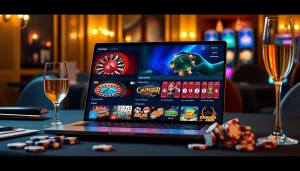 Une scène de jeu en ligne passionnante, mettant en avant des jeux de casino et une ambiance luxueuse dans le casino en ligne France.