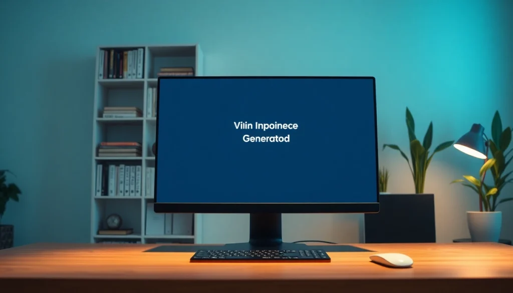 Video to promptgenerator interface in a modern workspace with ambient lighting.