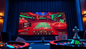 세련된 모니터에서 바카라 게임 플레이를 보여주는 역동적인 온라인 카지노 인터페이스, 카지노사이트에 대한 신뢰와 흥미 강조.