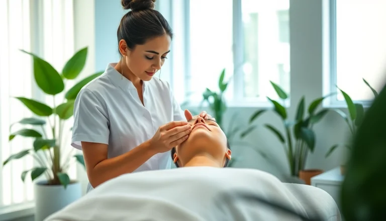 Experience a rejuvenating facial near me with a professional esthetician in a tranquil spa.