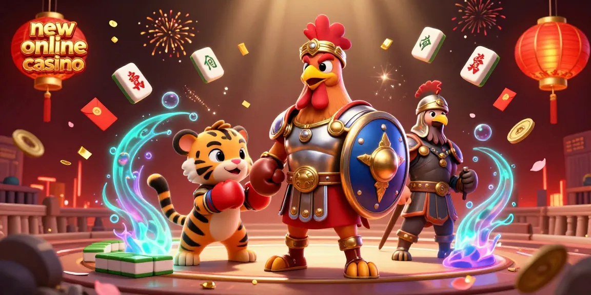 Spin to win at new online casino with vibrant characters and glowing elements.