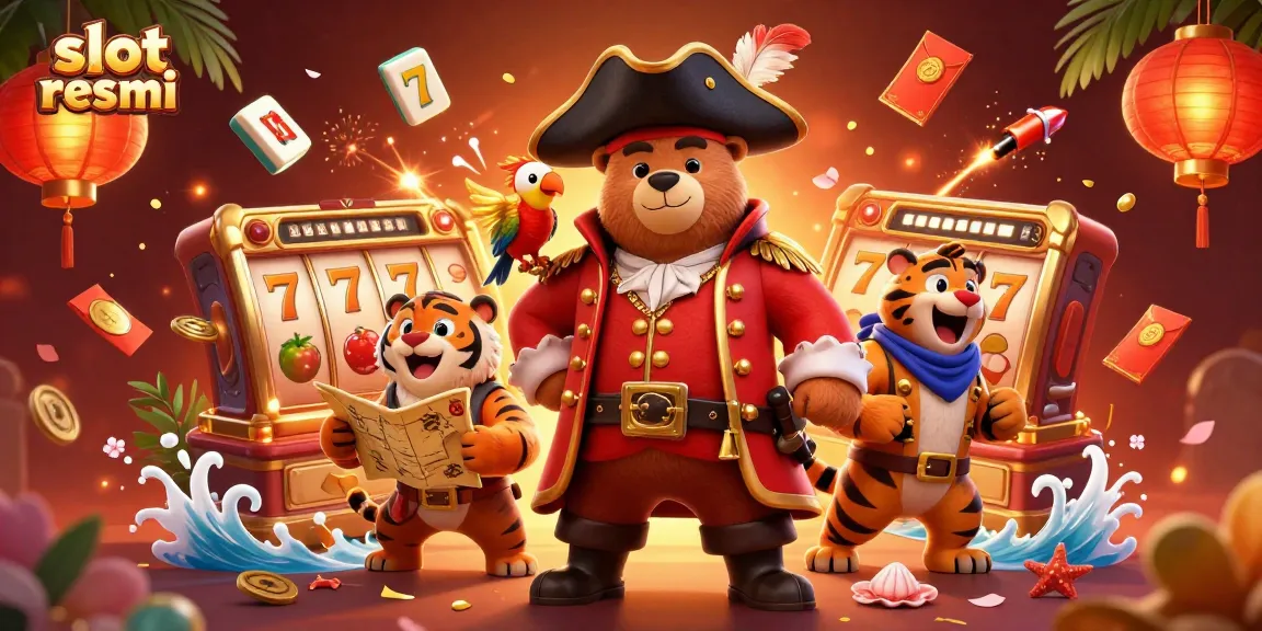Experience thrilling action with slot resmi in this vibrant casino illustration full of dynamic gaming elements.