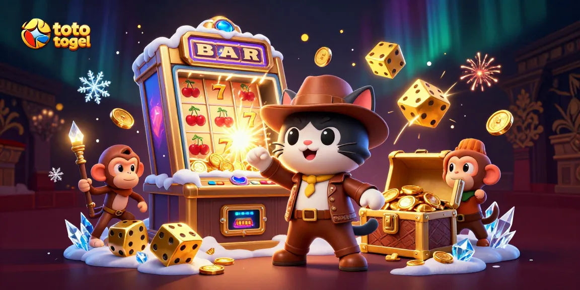 Experience the thrill of toto togel gameplay with a captivating scene featuring dynamic casino elements.