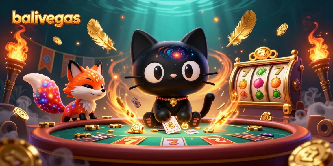 Mainkan balivegas dengan kucing lubang hitam di kasino cosmic penuh warna dan elemen luar angkasa.
