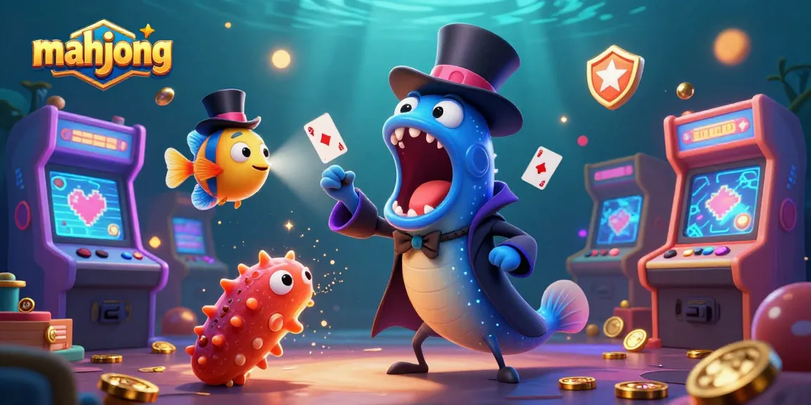 Play mahjong in a vibrant underwater casino with illuminated characters and magical elements.